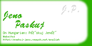 jeno paskuj business card